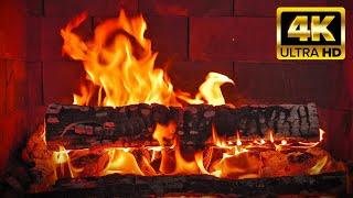 ⋆✩🔥Relaxing Fireplace 4K  | Burning \u0026 Crackling Fire Sounds🔥✩⋆