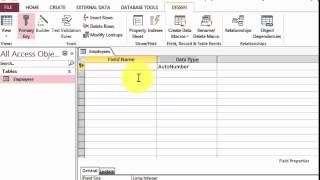 Creating a Table in MS Access 2013
