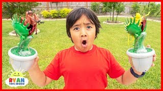 Ryan Learns about Carnivorous Plants |  Educational Video for Kids with Ryan ToysReview