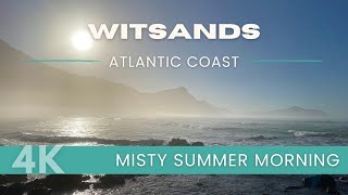 Misty Witsands Beach in 4K | Serene Summer Morning with Ocean Waves | Ambient Background