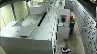 Electrical plant-room explosion caught on tape.flv