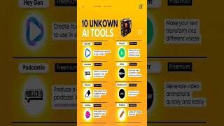 10 Unknown AI Tools #shorts #short #viral #ai #tools #youtubeshorts #ytshorts #trending #youtube #yt