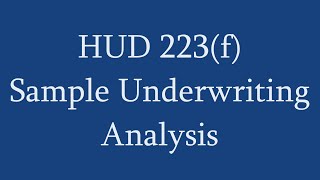 HUD 223(f) Sample Underwriting Analysis