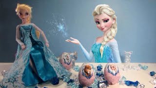 Elsa Kinder Surprise Eggs Unwrapping Frozen Anna Marshmallow ice monster troll Pabby - CKC