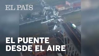 Imágenes aéreas del PUENTE derrumbado en GÉNOVA | Internacional