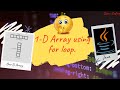 One Dimensional Array using for loop in java | 1 D Array