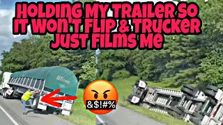 1 Million Truckers Angry That Driver Just Filmed Him Struggling To Hold His Trailer Up 🤬