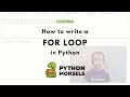 Writing a for loop in Python