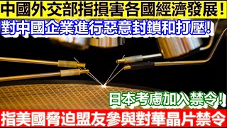 🔴中國外交部指損害各國經濟發展！對中國企業進行惡意封鎖和打壓！日本考慮加入禁令！指美國脅迫盟友參與對華晶片禁令！ ｜CC字幕｜日更頻道