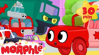 Morphle vs vehicle bandits. Ambulance,  fire truck, dump truck, police car and many other vehicles!