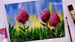 Easy Flower Painting For Beginners | Acrylic Painting Tutorial