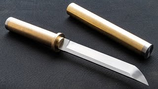 Knife Making - Brass Tube Knife from Plumbing Pipes