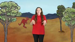 Hop like a kangaroo song | Auslan Signs | Children's songs | hey dee ho music | Australian animals