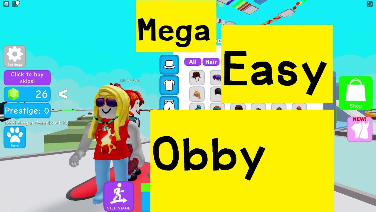 Roblox | กระโดด ผ่านด่านกัน Mega Easy Obby - YouTube