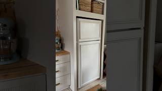 FAUX PANEL FRIDGE DIY ✨just paint, trim \u0026 an easy plywood cabinet #diyproject #fridge #kitchen