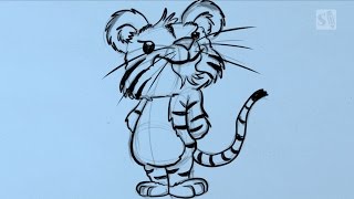 How to Draw a Cartoon Tiger in 5 Steps