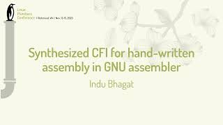 Synthesized CFI for hand-written assembly in GNU assembler - Indu Bhagat