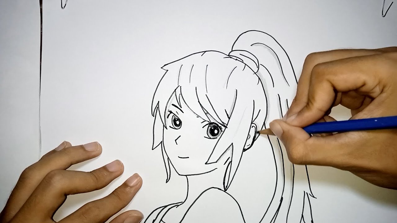 Menggambar Cewek Cantik Anime Bagus | How To Draw Anime For Beginners ...