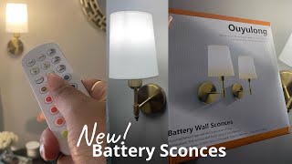 Amazon Battery Operated Wall Sconces! No Hard Wiring! Minutes  DIY to Install