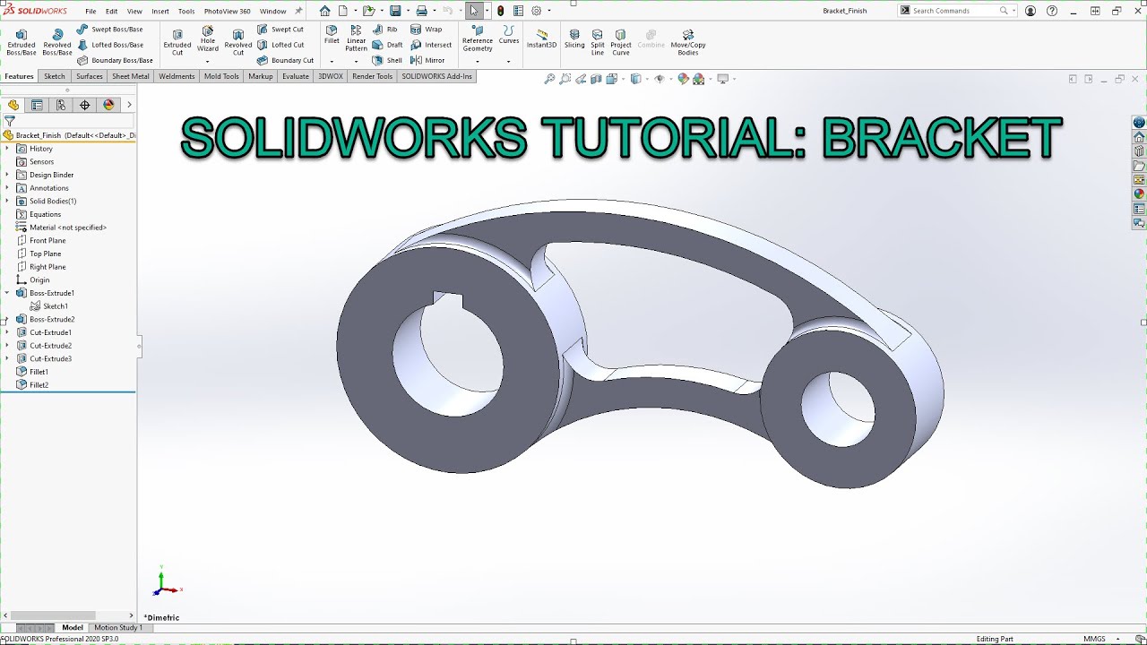 Solidworks Tutorial Bracket Youtube