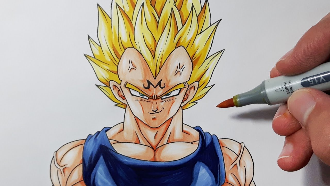 How To Draw Majin Vegeta Step By Step Tutorial Youtube