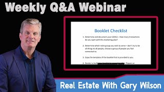 Weekly Q \u0026 A Webinar Video 140 - The Marketing Booklet