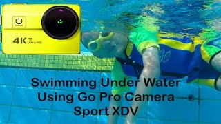 Swimming Under Water Using Action Camera Go Pro Sport XDV 4K