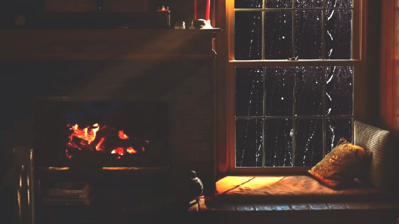 2 Hours Of Rain Sound With Soft Thunder And Relaxing Fire Sound 2 Hours Of Rain Sound With Soft Thunder And Relaxing Fire Sound