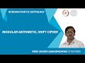 Modular arithmetic, shift cipher