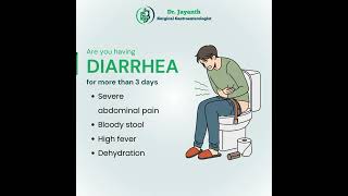 Are you experiencing diarrhea for more than 3 days, severe abdominal pain, bloody stool, high fever,