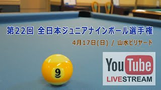 第22回 全日本ジュニア9ボール選手権 / 決勝：織田賢人 vs 新免和真