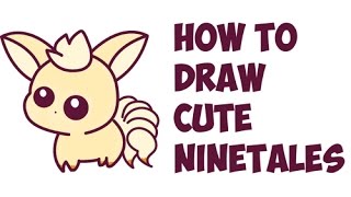 How To Draw Ninetales From Pokemon Cute Kawaii Chibi Easy Step By