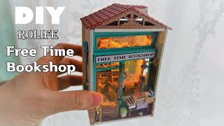 DIY Miniature Dollhouse Kit/DS008 Free Time Book Shop/프리 타임 북샵/Robotime/miniature minirose 미니어처 미니로즈