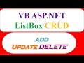 VB.NET ASP.NET WebForms : ListBox CRUD - Add Update Delete Clear