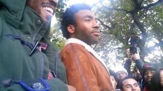 Childish Gambino answers question about Roscoe's Wetsuit in Toronto