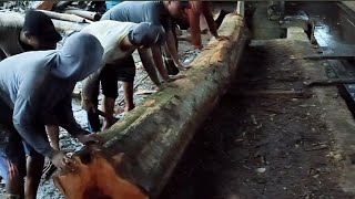 sawmill Indonesia gergaji kayu jati besar ukuran 50x30x6