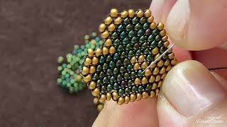 Kum boncuk çiçek yapılışı(make flower from seed beads)