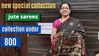 letest juta sarees collection|sarees under 800 haul|sarees haul under 800|jute sarees online