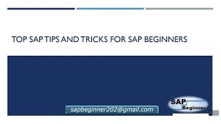 Top SAP Tips and Tricks for SAP Beginners