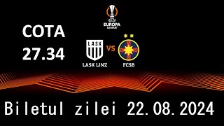 Biletul zilei/ EUROPA LEAGUE / Ponturi /Pariuri By Hustiu Robert 22.08.2024