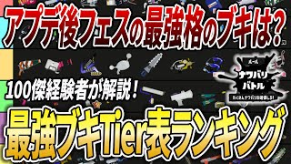 新環境の激熱ブキ！100傑経験者が今週末のフェスの最強ブキTier表を解説【スプラトゥーン3】【初心者必見】【 アプデ / 環境武器 / 武器ランキング / ティア表 / FrostyFest 】