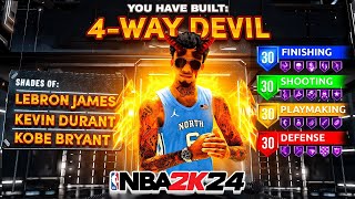 NEW "4-WAY DEVIL" BUILD IS THE BEST BUILD IN NBA 2K24! *NEW* BEST GAME BREAKING BUILD IN NBA 2K24