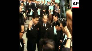 SYND 17 6 75 JAPANESE PRIME MINISTER TAKEO MIKI ATTACKED AT A FUNERAL OF FORMER PRIME MINISTER SATO