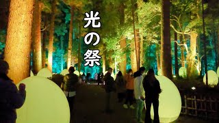 恐竜のタマゴ？ 暗闇に異次元空間に迷い込んじゃった♪ ☆ チームラボ 光の祭