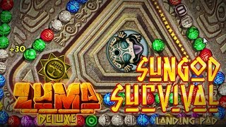 Zuma Deluxe (PC) - Gauntlet: Survival - Landing Pad - Getting Sungod Gameplay