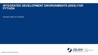 20181010 0950 Python, Integrated Development Environments - Meinke, Zimmermann