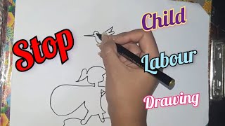 World day Against child Labour drawing | Easy child labour drawing for kids | stop child labour