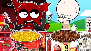 Incredibox Sprunki OC   Mroona VS Wyrum Convenience Store RED WHITE MUKBANG   Animation