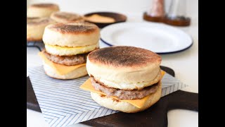 自家製豬柳蛋漢堡(滿福堡)  *免焗爐*｜How to Make  McMuffin (English Muffin)  ｜Lockdown Recipe