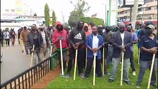 MASKED GOONS WITH RUNGUS INVADE KAKAMEGA TOWN AHEAD OF ANTI-GOVT MAANDAMANO